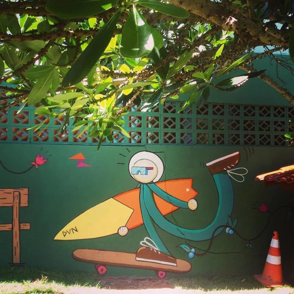 Ambientação externa em Florianópolis, SC · mural que pintei