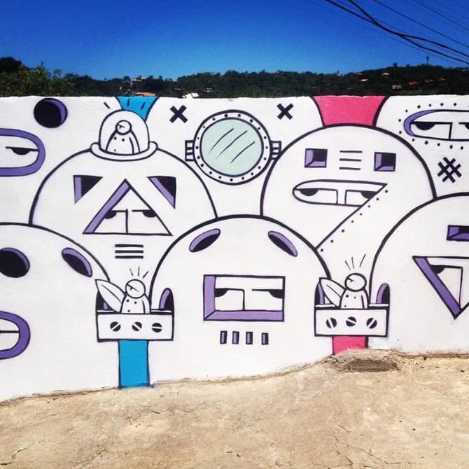 Arte de rua em Praia do Rosa, SC · mural que pintei