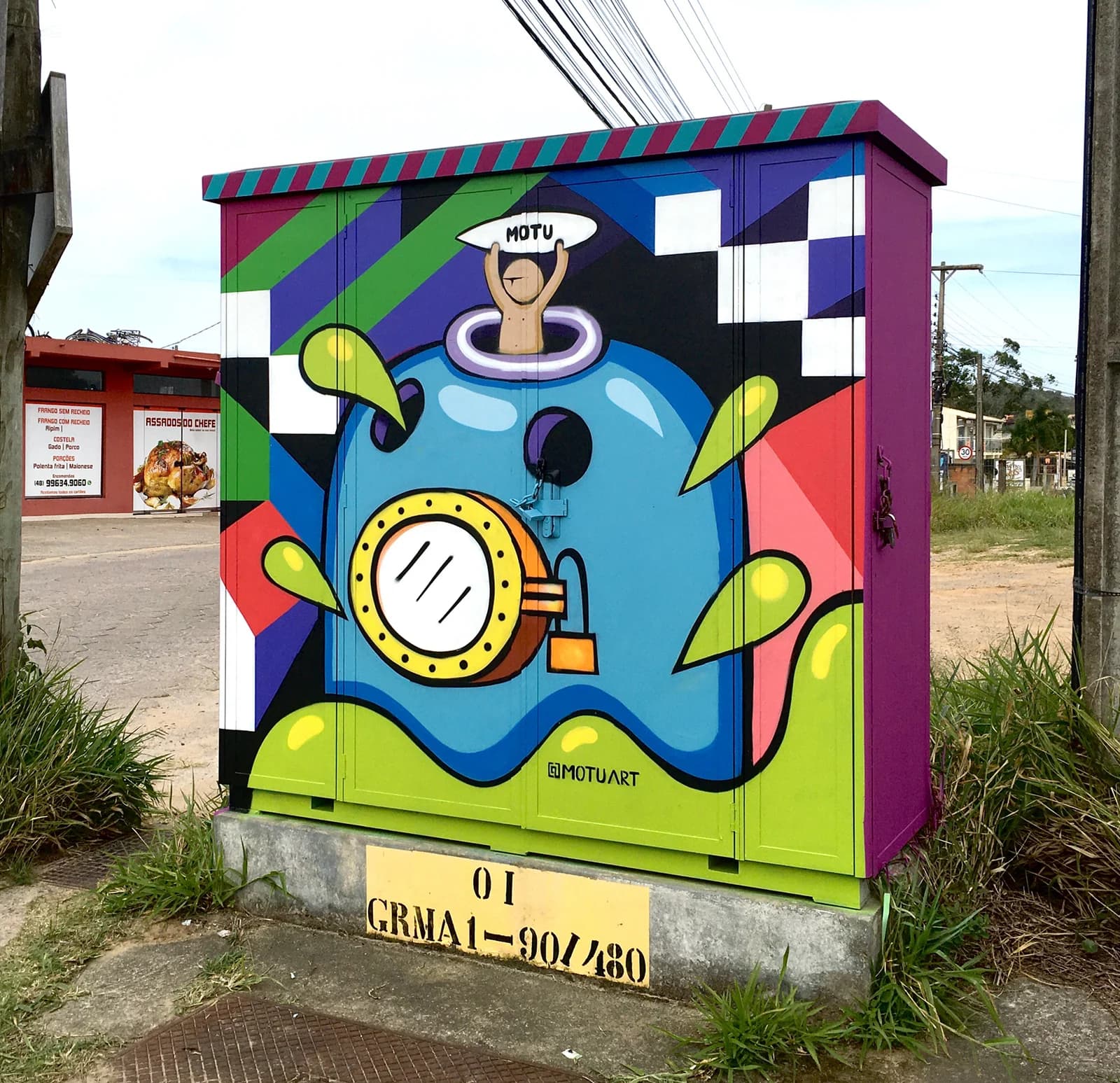 Arte de rua em Praia do Rosa, SC · mural que pintei