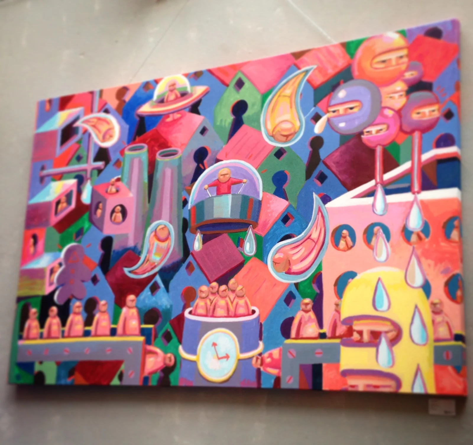 Cleptocracia - Tinta Acrílica sobre tela, 119cm x 183cm · mural que pintei