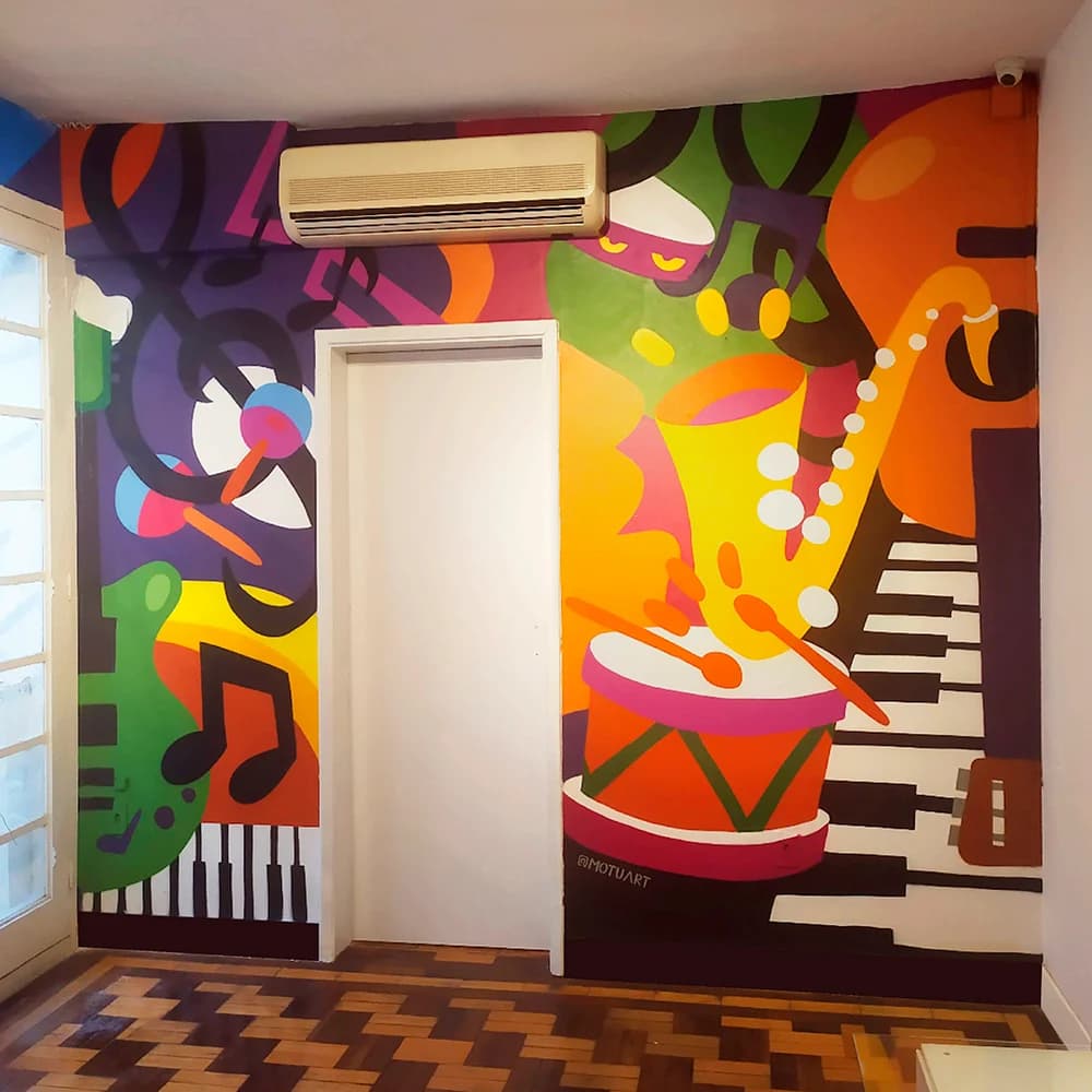 Escola Top Music em Porto Alegre, RS · mural que pintei