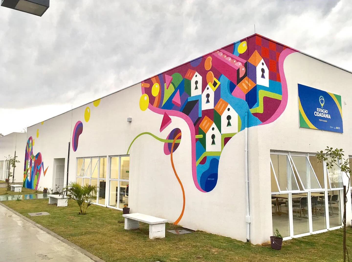 Estação Cidadania em Porto Alegre, RS · mural que pintei