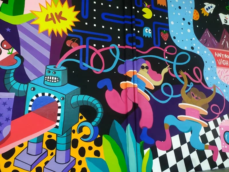 Fábrica da Joker Socks em Porto Alegre, RS · mural que pintei