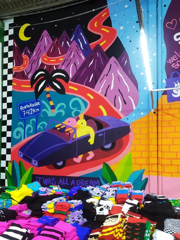 Fábrica da Joker Socks em Porto Alegre, RS · mural que pintei