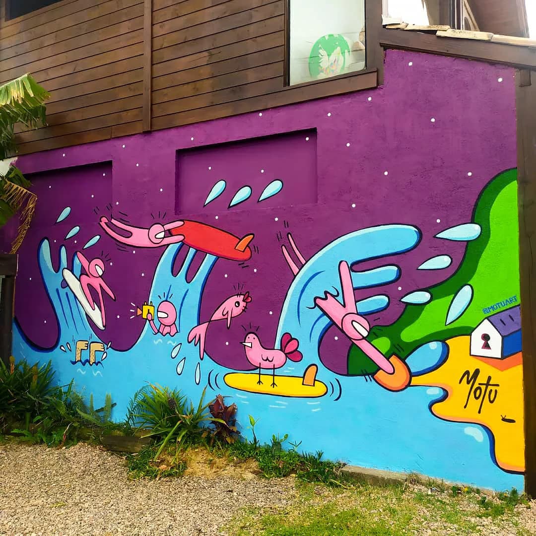 Ibira Boardshop em Ibiraquera, SC · mural que pintei