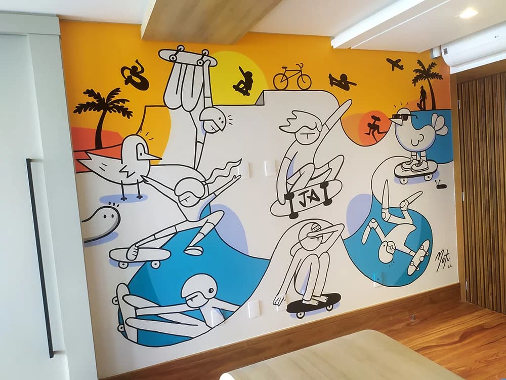 Quarto do João Antônio em Florianópolis, SC · mural que pintei