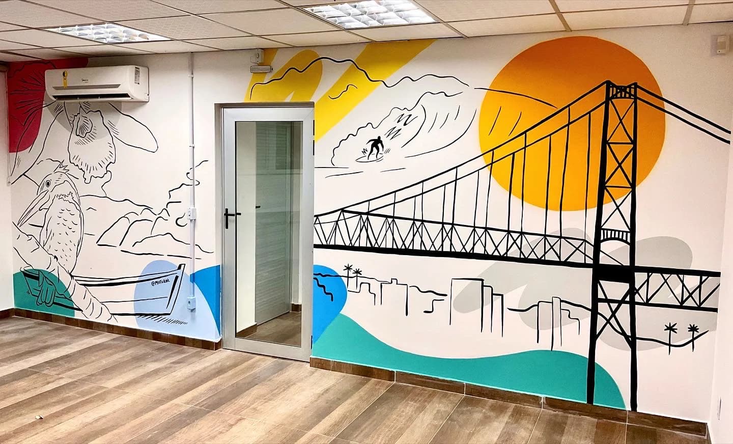 Sala de descompressão da JT em Florianópolis, SC · mural que pintei