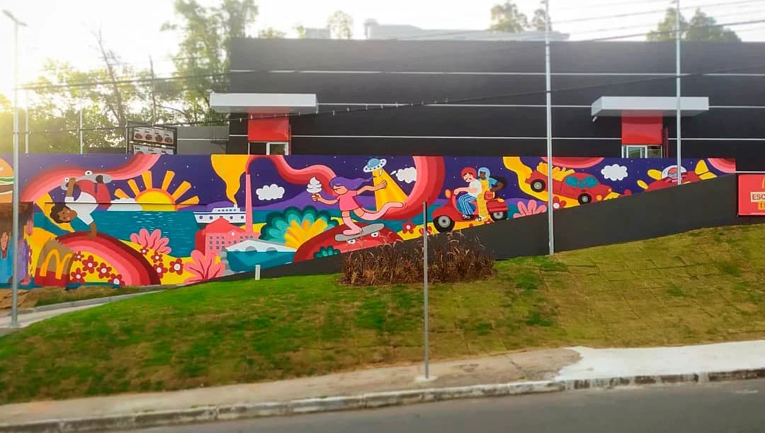 McDonald's em Porto Alegre, RS · mural que pintei