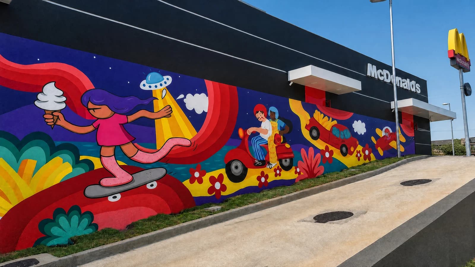 McDonald's em Porto Alegre, RS · mural que pintei