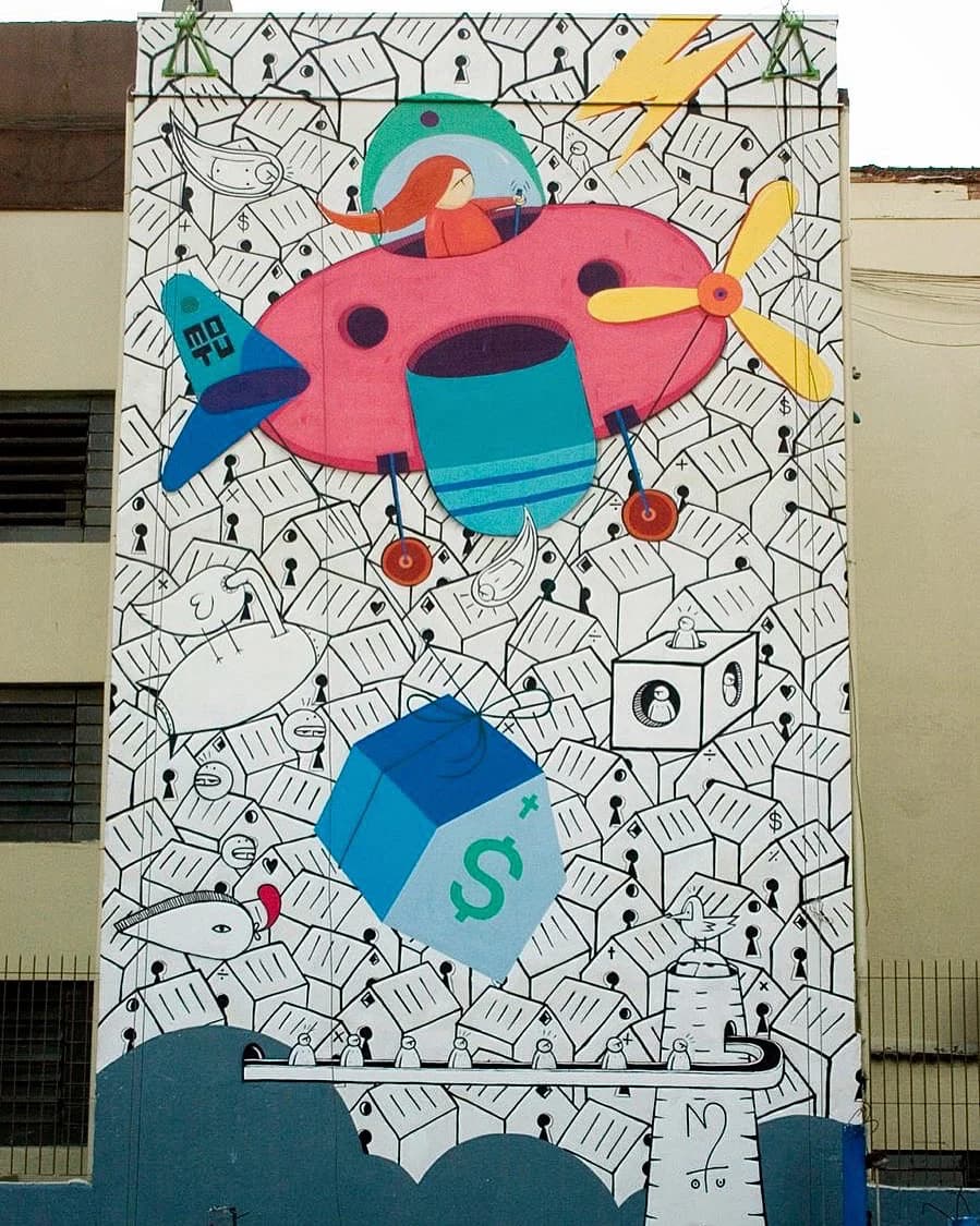Medianera Arte Pública em Porto Alegre, RS · mural que pintei